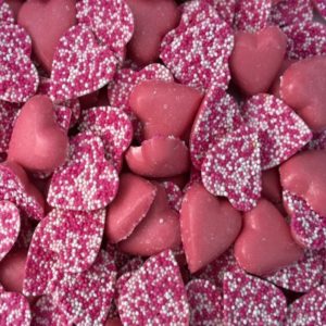 Pink Chocolate Hearts Retro Sweets
