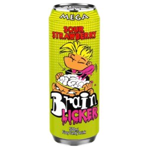 Brain Licker Sour Strawberry Fizzy Soft Drink Can